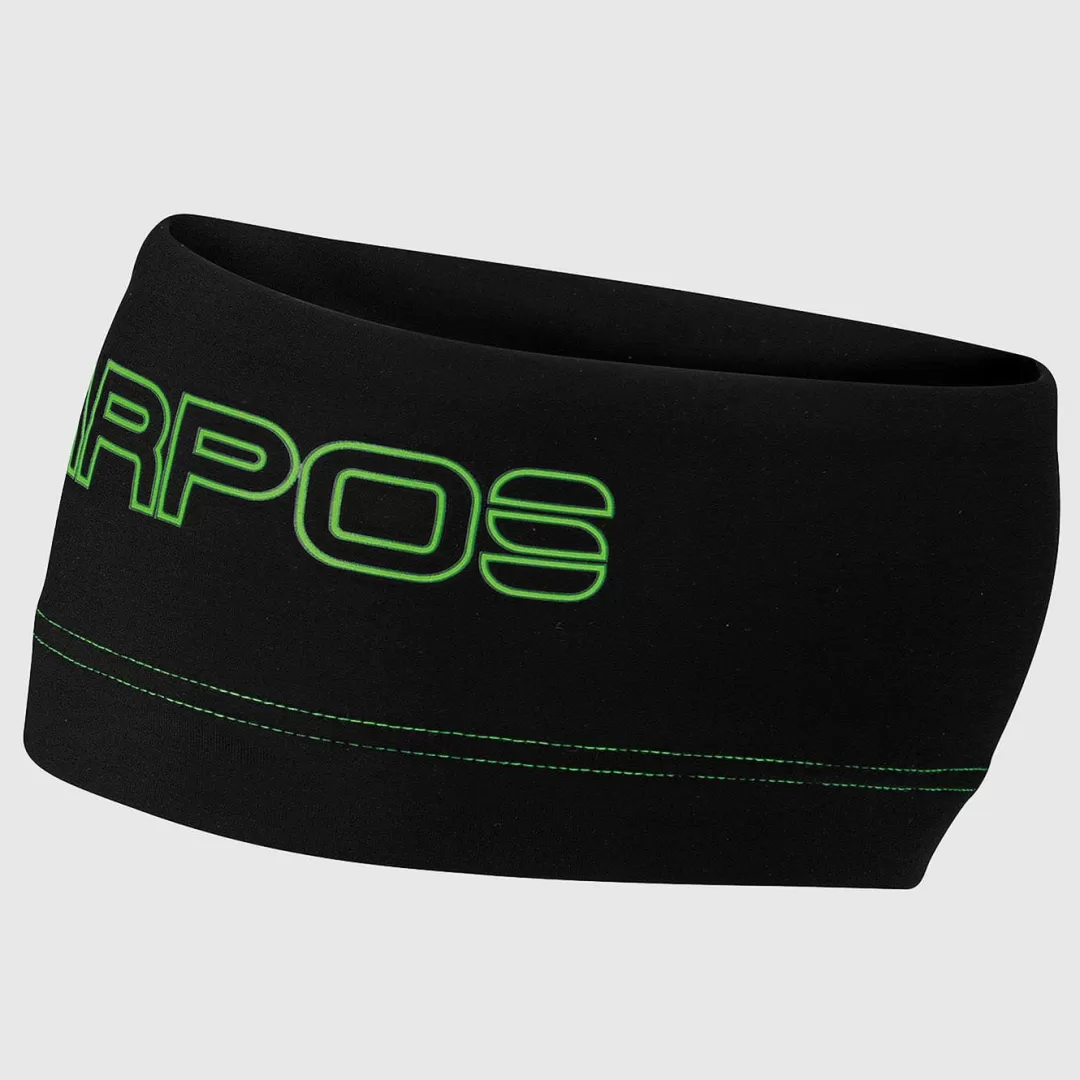 Karpos Winter | Skimo Touring | Skimo Dynamic | Ski Mountaineering | Mountaineering | Mountain Biking | Climbing | Trail Running | Hiking | Headwear | ALAGNA HEADBAND BLACK GREEN FLUO