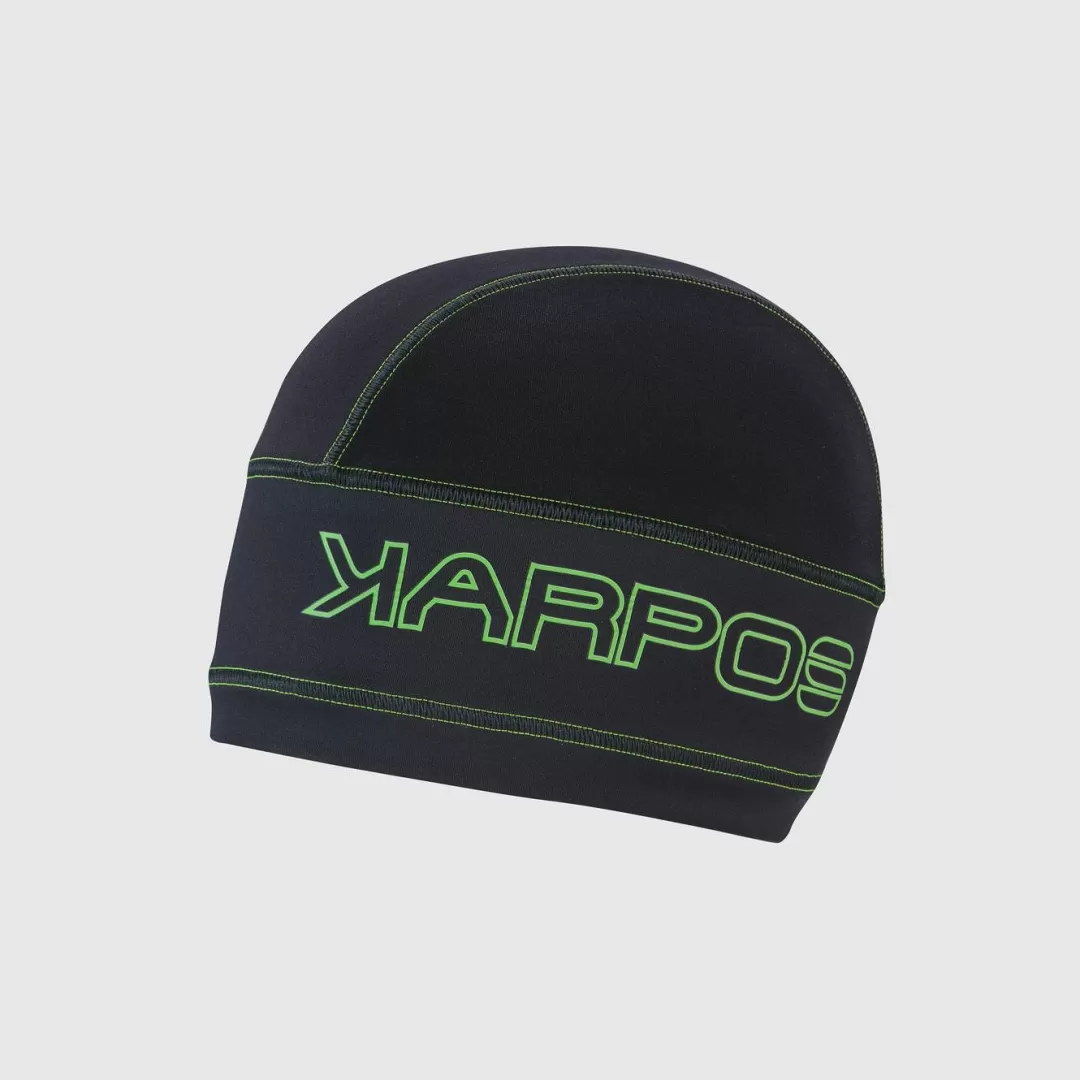 Karpos Winter | Skimo Touring | Skimo Dynamic | Ski Mountaineering | Mountaineering | Mountain Biking | Trail Running | Hiking | Headwear | ALAGNA WS CAP BLACK GREEN FLUO