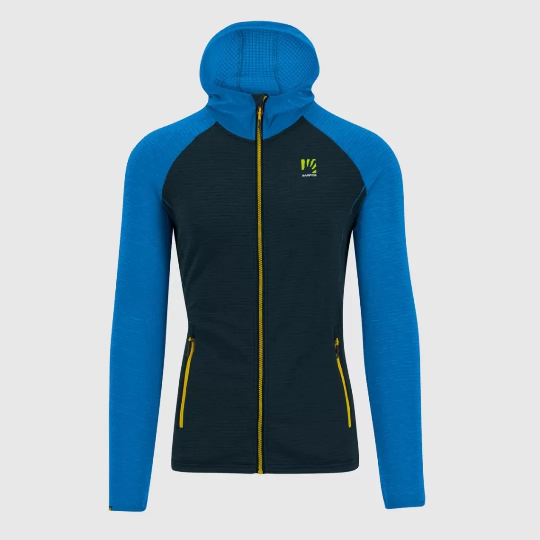 Karpos Mountaineering | Climbing | Hiking | Fleeces | AMBRIZZOLA FULL-ZIP HOODIE OUTER SPACE/INDIGO BUNTING