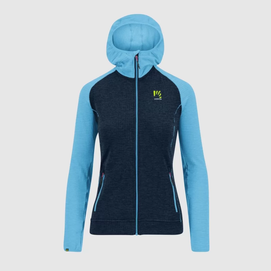 Karpos Mountaineering | Climbing | Hiking | Fleeces | AMBRIZZOLA W FULL-ZIP HOODIE SKY CAPTAIN/BLUE ATOLL