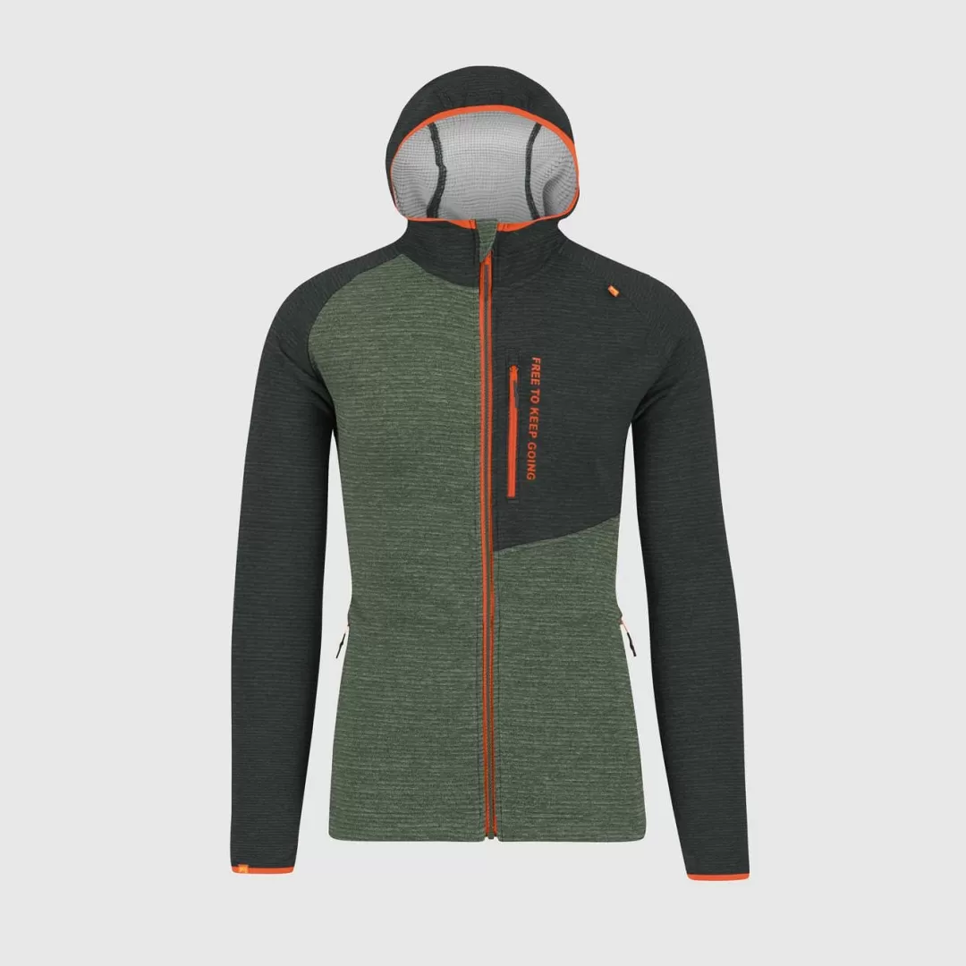 Karpos Lifestyle | Winter | Climbing | Fleeces | CAMOSCIO FULL ZIP HOODIE THYME/BLACK SAND