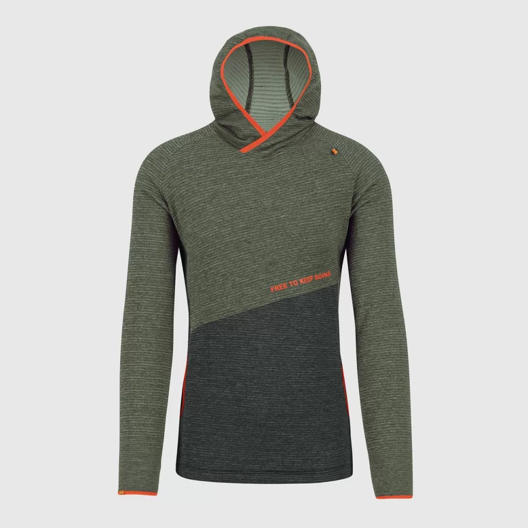 Karpos Lifestyle | Winter | Climbing | Hiking | Fleeces | CAMOSCIO HOODIE THYME/BLACK SAND