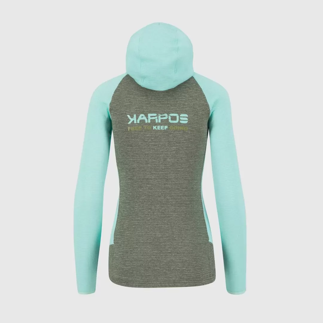 Karpos Lifestyle | Climbing | Fleeces | CAMOSCIO W FULL ZIP HOODIE THYME/AQUA SKY