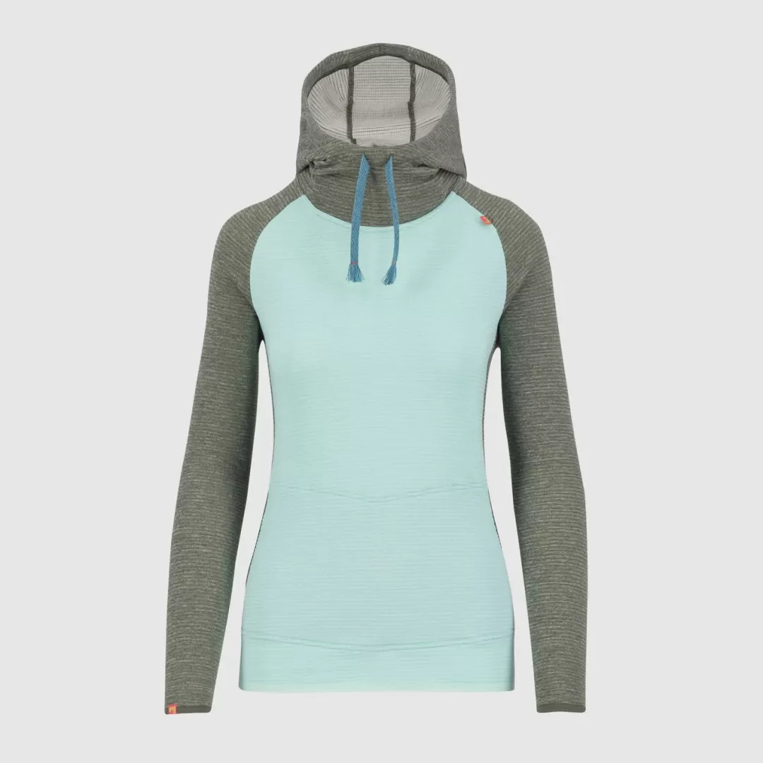 Karpos Winter | Lifestyle | Climbing | Fleeces | CAMOSCIO W HOODIE AQUA SKY/THYME