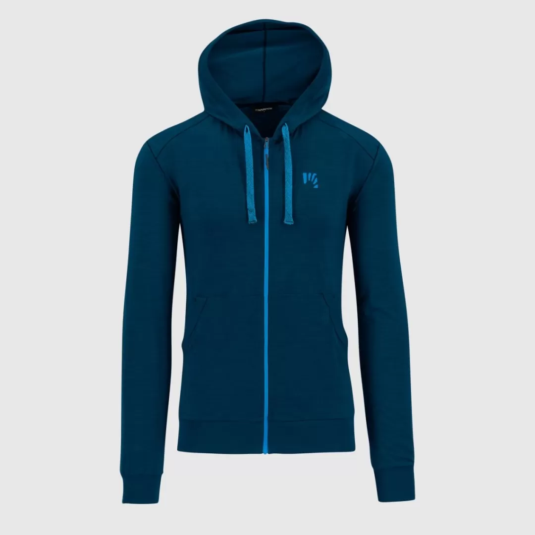 Karpos Lifestyle | Climbing | Fleeces | COPPOLO MERINO FULL ZIP HOODIE GIBRALTAR SEA