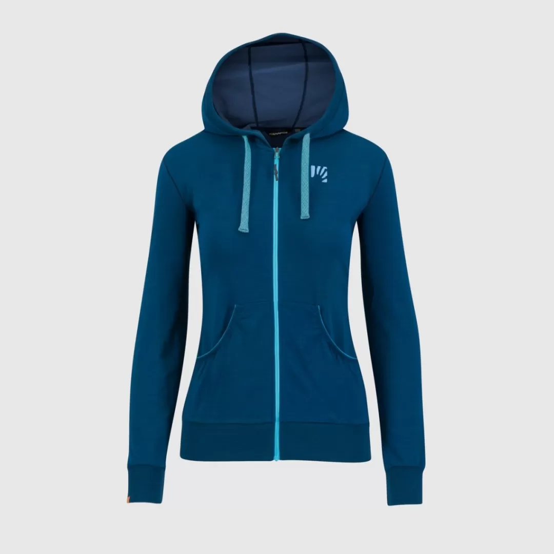 Karpos Lifestyle | Climbing | Fleeces | COPPOLO MERINO W FULL ZIP HOODIE GIBRALTAR SEA