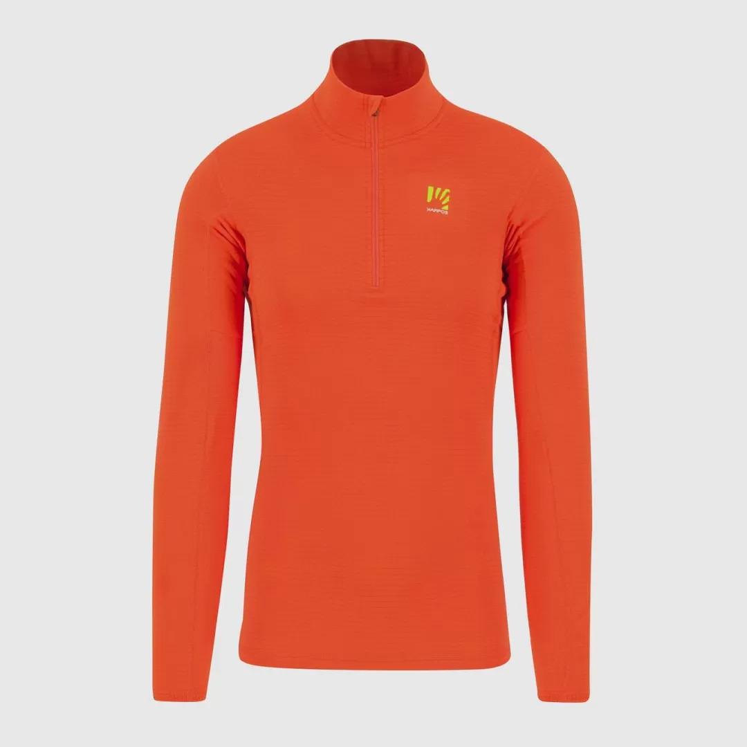 Karpos Winter | Ski Mountaineering | Mountaineering | Mountain Biking | Climbing | Trail Running | Hiking | Fleeces | CRODA LIGHT HALF ZIP SPICY ORANGE