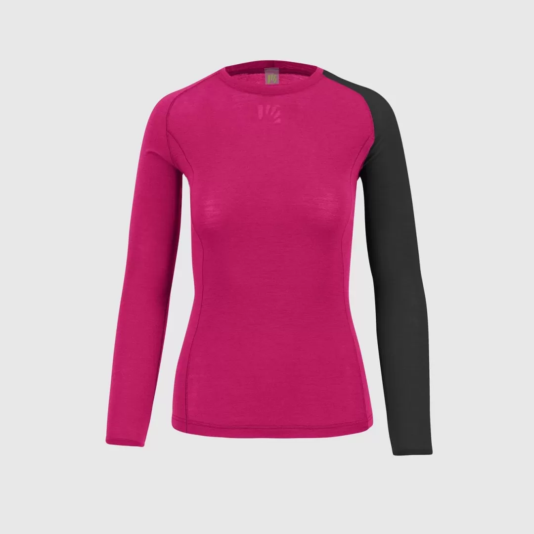 Karpos Skimo Touring | Skimo Dynamic | Ski Mountaineering | Mountaineering | Climbing | Baselayer | DINAMICO MERINO 130 W JERSEY LS PINK/BLACK