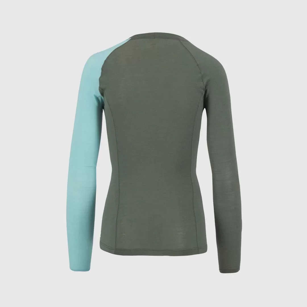 Karpos Skimo Touring | Skimo Dynamic | Ski Mountaineering | Mountaineering | Climbing | Baselayer | DINAMICO MERINO 130 W JERSEY LS THYME/AQUA SKY