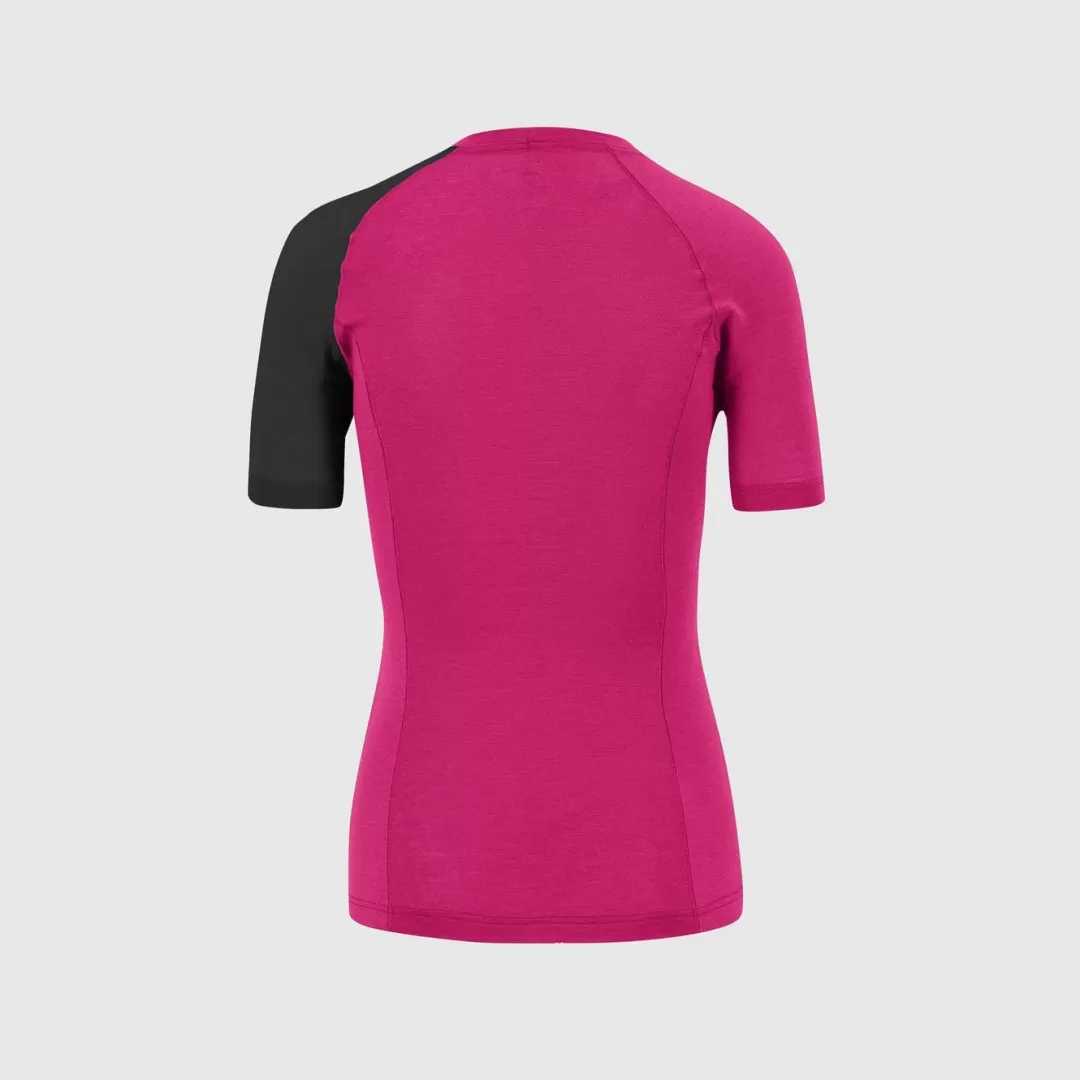 Karpos Skimo Touring | Skimo Dynamic | Ski Mountaineering | Mountaineering | Climbing | Baselayer | DINAMICO MERINO 130 W T-SHIRT PINK/BLACK