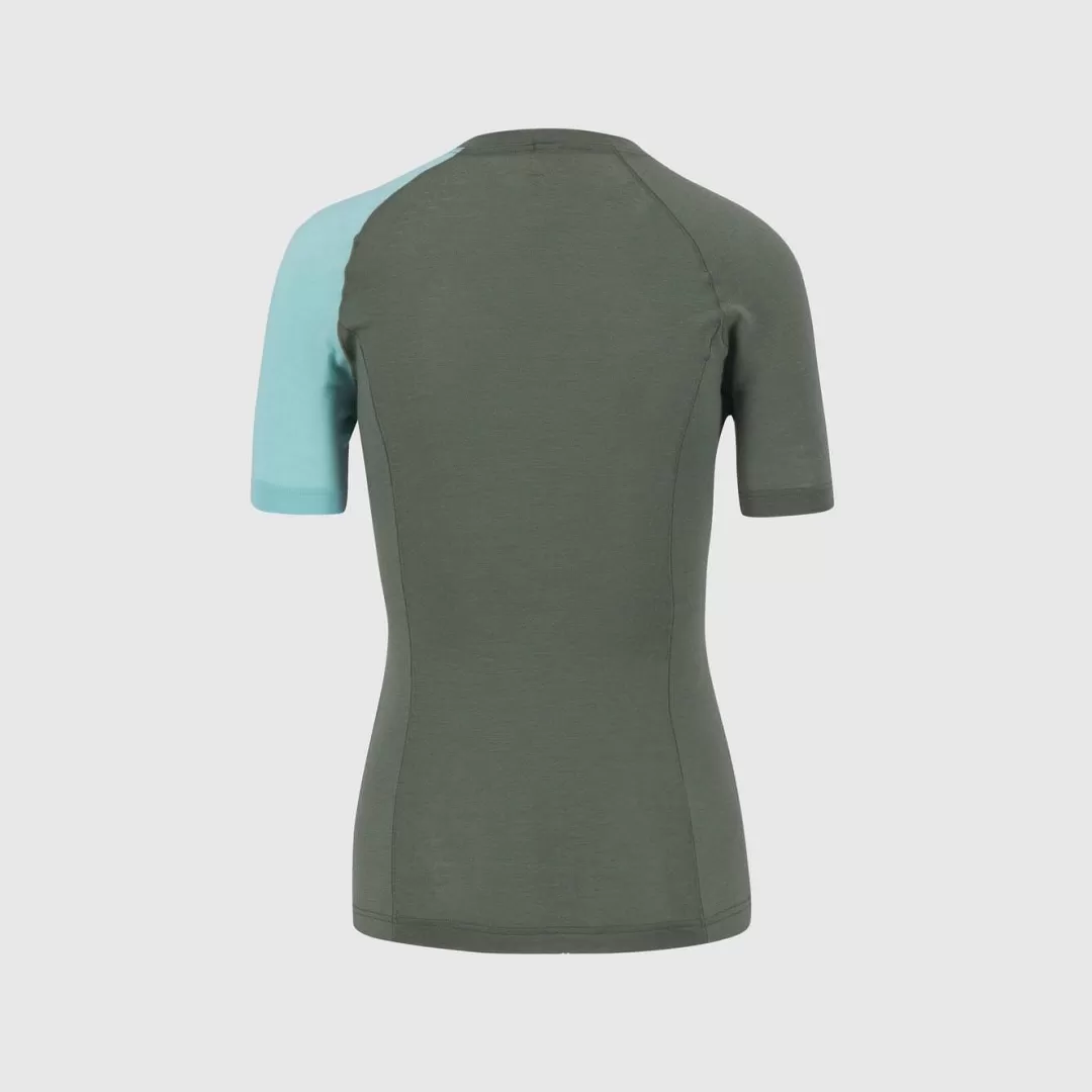 Karpos Skimo Touring | Skimo Dynamic | Ski Mountaineering | Mountaineering | Climbing | Baselayer | DINAMICO MERINO 130 W T-SHIRT THYME/AQUA SKY