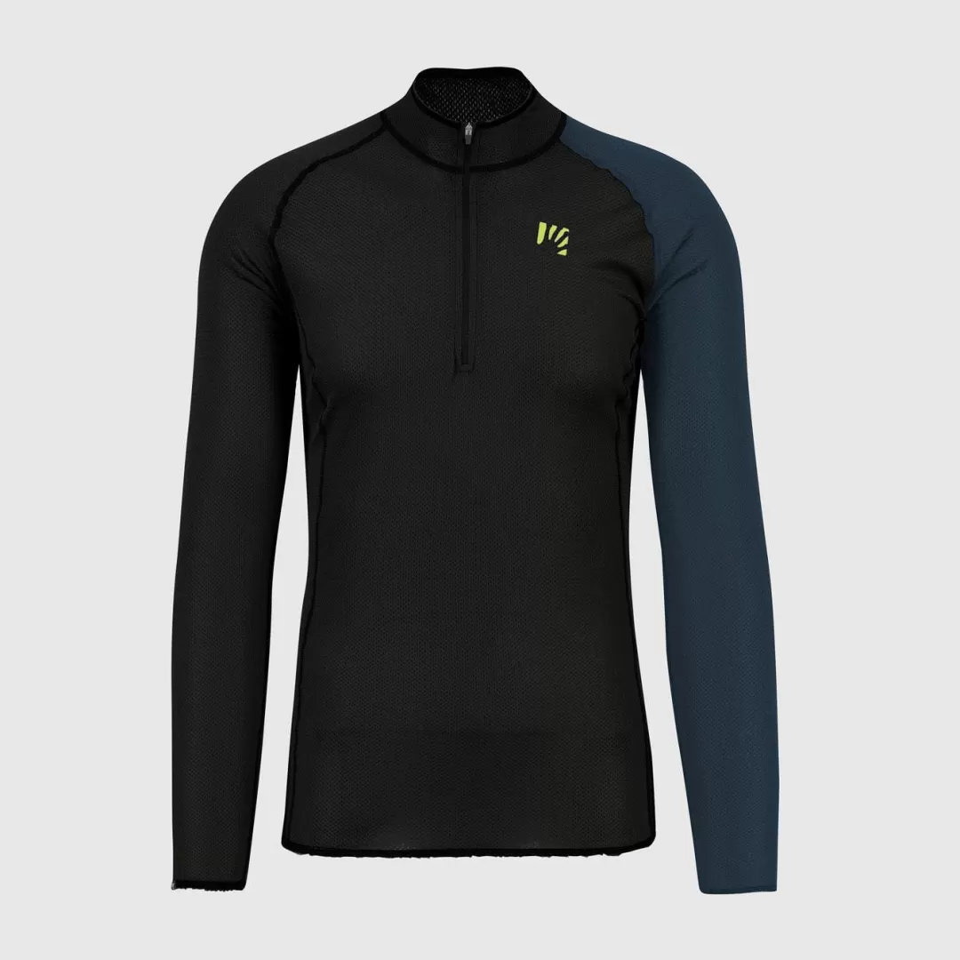 Karpos Winter | Skimo Touring | Ski Mountaineering | Mountaineering | Climbing | Trail Running | Baselayer | DINAMICO OCTA JERSEY LS HALF ZIP BLACK/MIDNIGHT