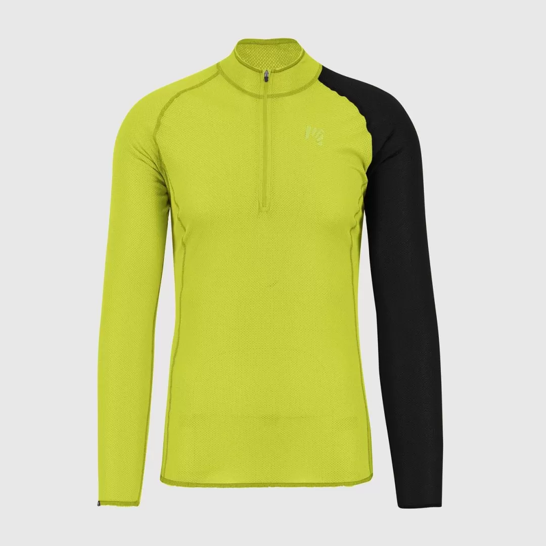 Karpos Winter | Skimo Touring | Ski Mountaineering | Mountaineering | Climbing | Trail Running | Baselayer | DINAMICO OCTA JERSEY LS HALF ZIP KIWI COLADA/BLACK