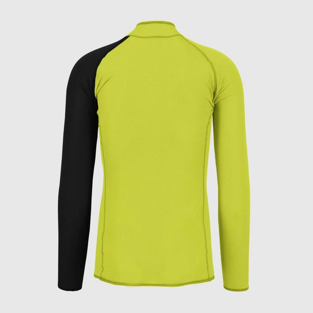 Karpos Winter | Skimo Touring | Ski Mountaineering | Mountaineering | Climbing | Trail Running | Baselayer | DINAMICO OCTA JERSEY LS HALF ZIP KIWI COLADA/BLACK