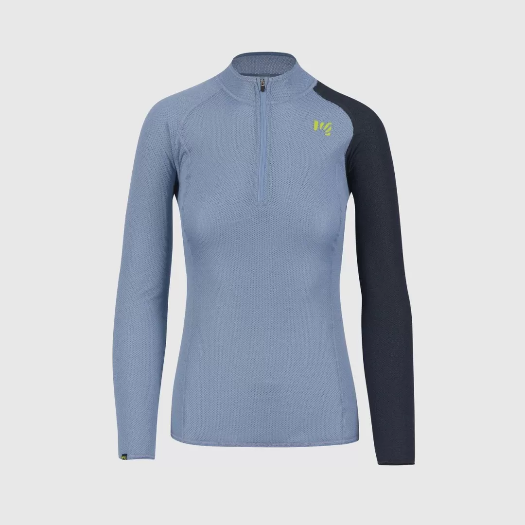 Karpos Skimo Touring | Skimo Dynamic | Ski Mountaineering | Mountaineering | Climbing | Trail Running | Baselayer | DINAMICO OCTA W JERSEY LS HALF ZIP MOUNTAIN SPRING/VULCAN