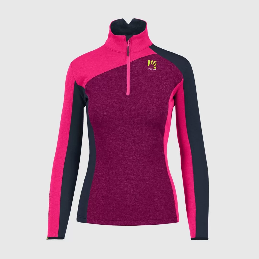 Karpos Winter | Fleeces | FEDERA HALF-ZIP W FLEECE BOYSENBERRY/PINK/VULCAN