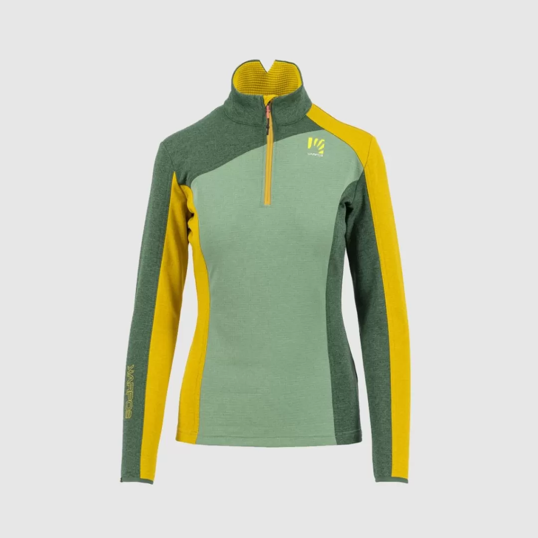 Karpos Winter | Fleeces | FEDERA HALF-ZIP W FLEECE FROSTY S./JUNGLE GREEN/GOLD FL