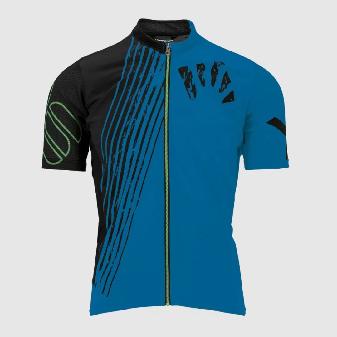 Karpos Mountain Biking | T-Shirts | GREEN FIRE JERSEY INDIGO B/BLACK/GREEN F.