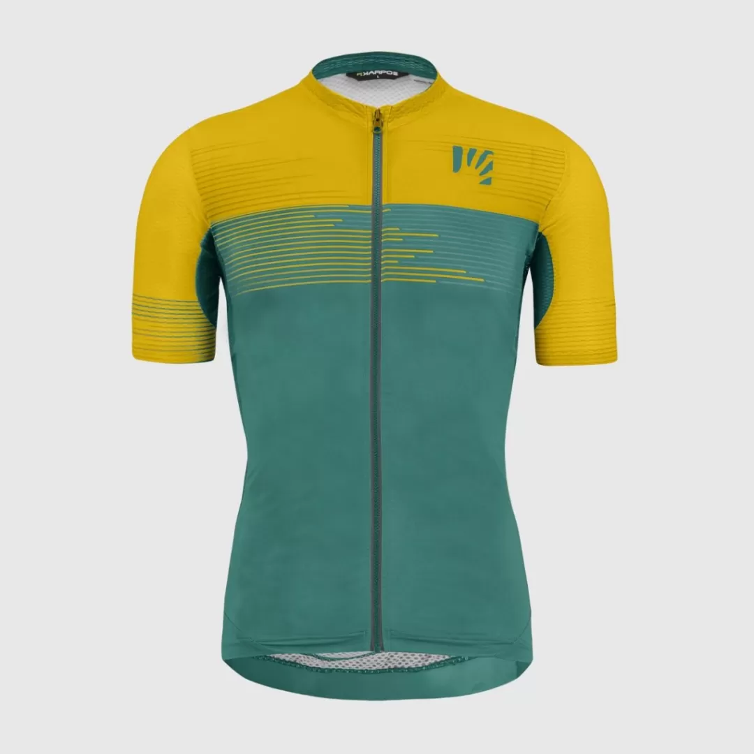 Karpos Mountain Biking | T-Shirts | GREEN FIRE JERSEY NORTH ATLANTIC/LEMON CURRY/DAR