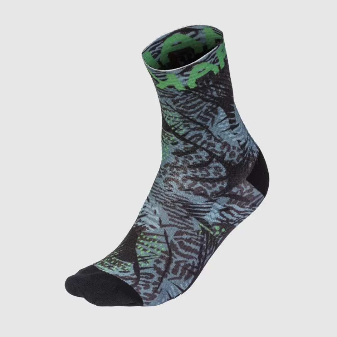 Karpos Mountain Biking | Trail Running | Hiking | Accessories | GREEN FIRE SOCKS DARK GREY/GREEN FLUO