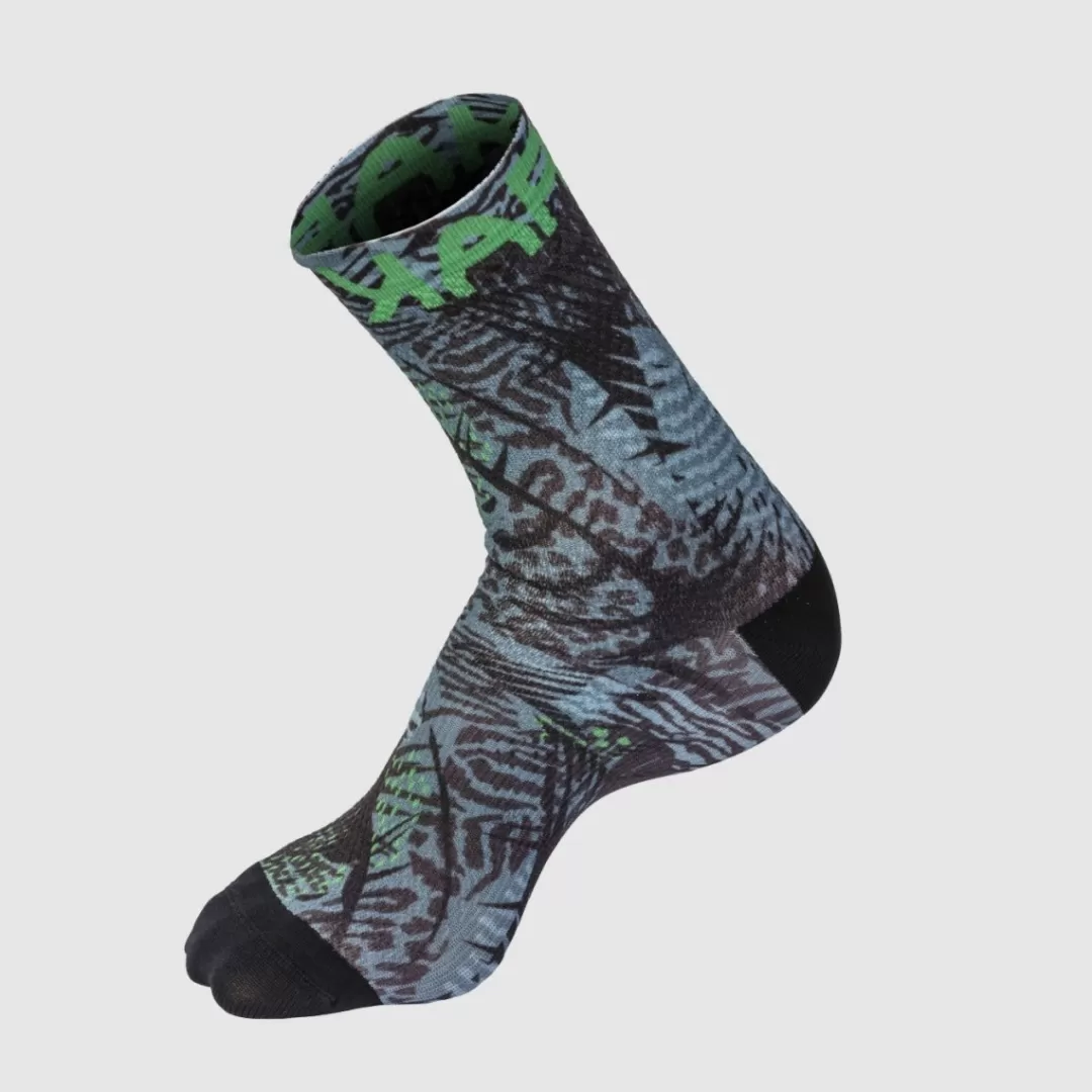 Karpos Mountain Biking | Trail Running | Hiking | Accessories | GREEN FIRE SOCKS DARK GREY/GREEN FLUO