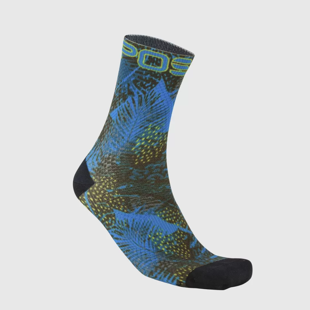 Karpos Mountain Biking | Trail Running | Hiking | Accessories | GREEN FIRE SOCKS BLACK/INDIGO/HIGHT VISIBILITY