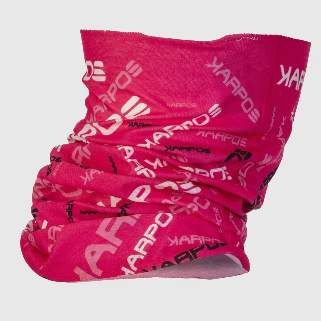 Karpos Winter | Skimo Touring | Skimo Dynamic | Ski Mountaineering | Mountaineering | Mountain Biking | Climbing | Trail Running | Headwear | NECKWARMER LIGHT FUCHSIA PURPLE/PINK FLUO/BLACK