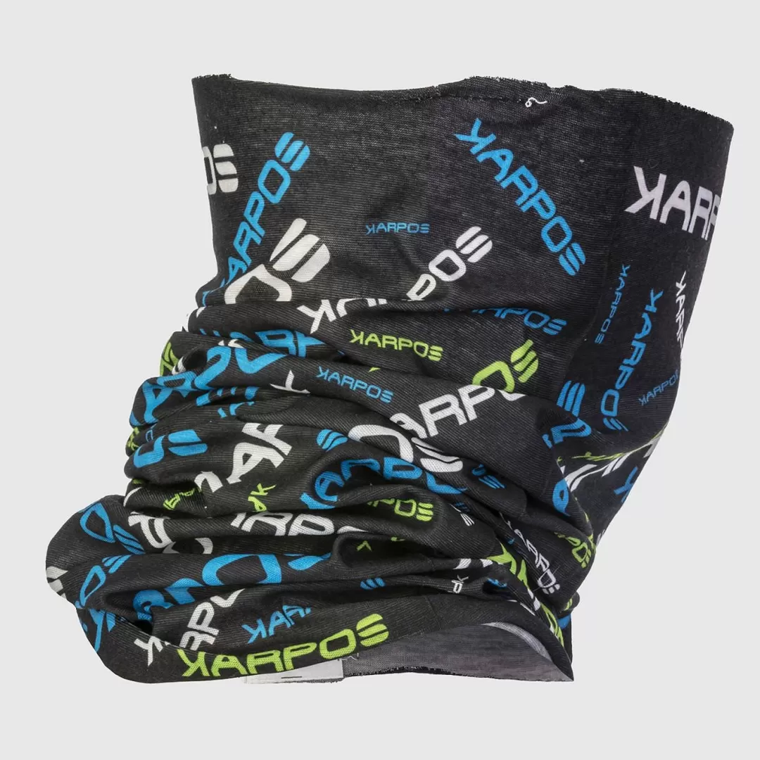 Karpos Winter | Skimo Touring | Skimo Dynamic | Ski Mountaineering | Mountaineering | Mountain Biking | Climbing | Trail Running | Headwear | NECKWARMER LIGHT BLACK/INDIGO/GREEN FLUO