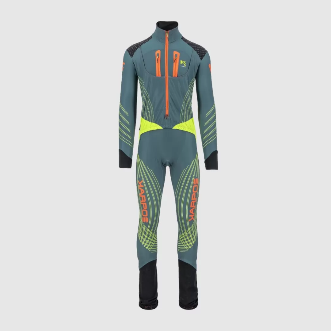 Karpos Winter | Skimo Dynamic | Ski Mountaineering | RACE SUIT DARK SLATE/LIME GREEN/GRENADIN