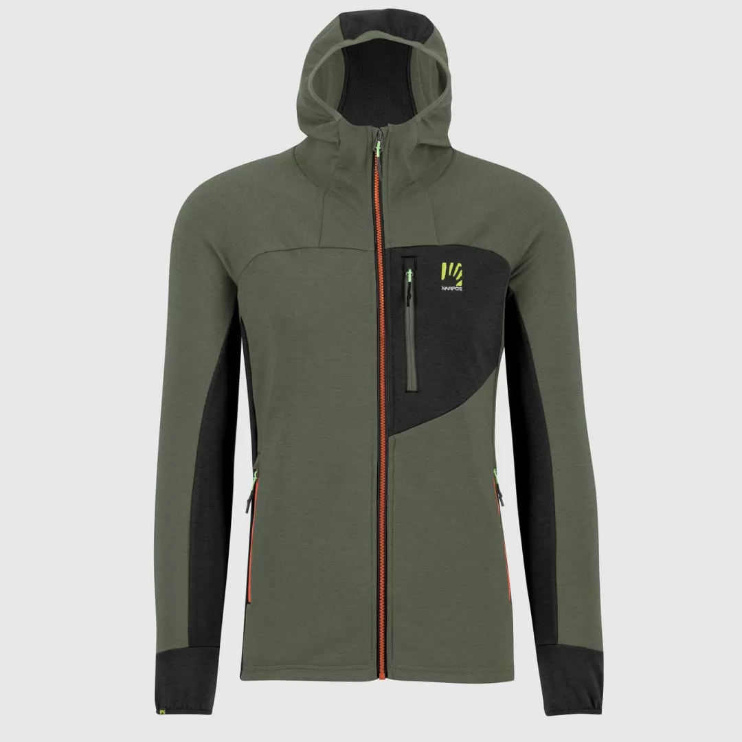 Karpos Winter | Skimo Touring | Ski Mountaineering | Mountaineering | Hiking | Fleeces | MEZZODI HOODIE FLEECE THYME/BLACK SAND