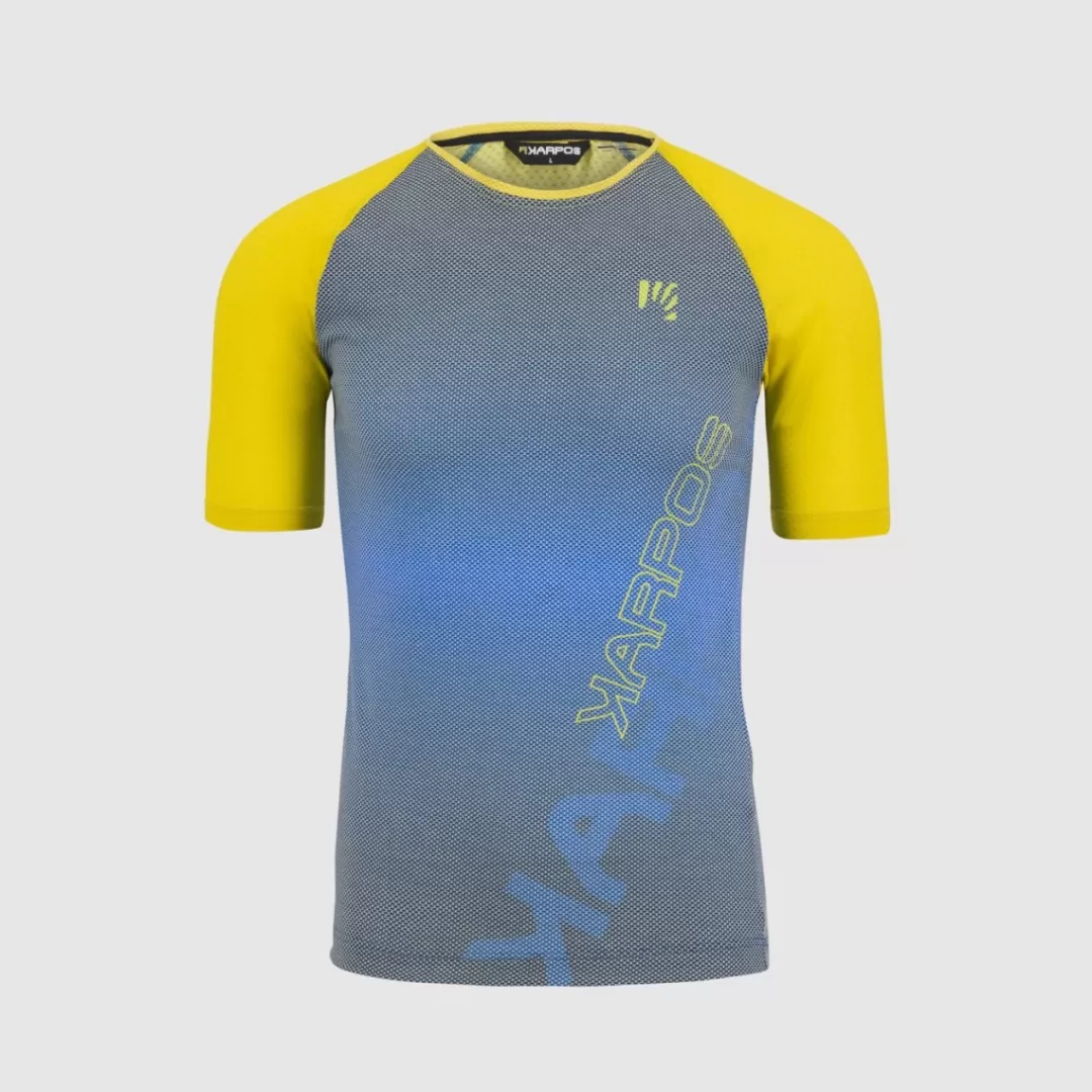 Karpos Trail Running | Hiking | T-Shirts | MOVED EVO JERSEY INDIGO BUNTING/HIGH VISIBILITY