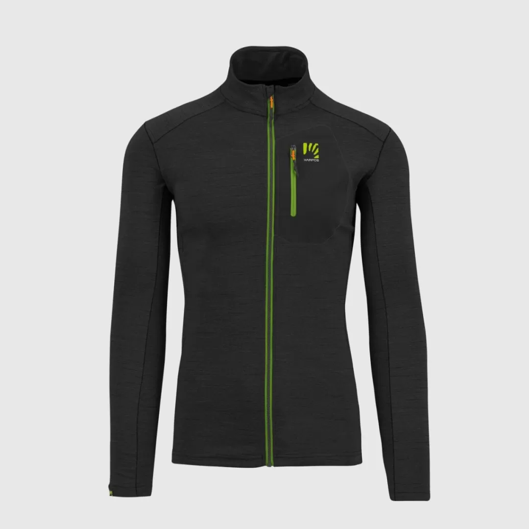 Karpos Mountaineering | Climbing | Fleeces | POMEDES T-SHIRT LS BLACK/JASMINE GREEN