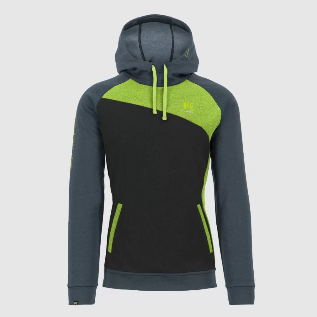 Karpos Fleeces | PRAMPER HOODIE FLEECE BLACK/DARK SLATE/LIME GREEN