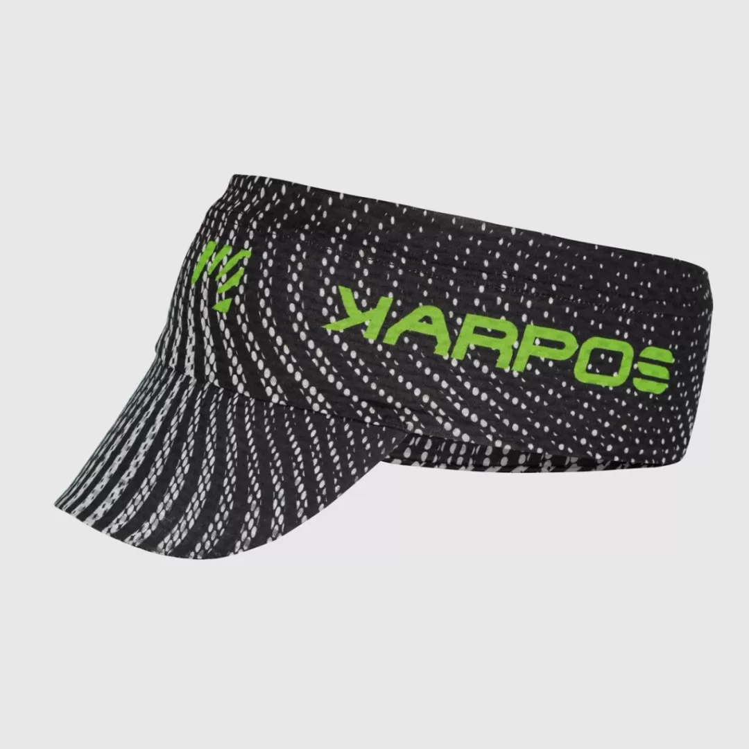 Karpos Trail Running | Hiking | Headwear | TRE CIME PRINT VISOR BLACK/JASMINE GREEN