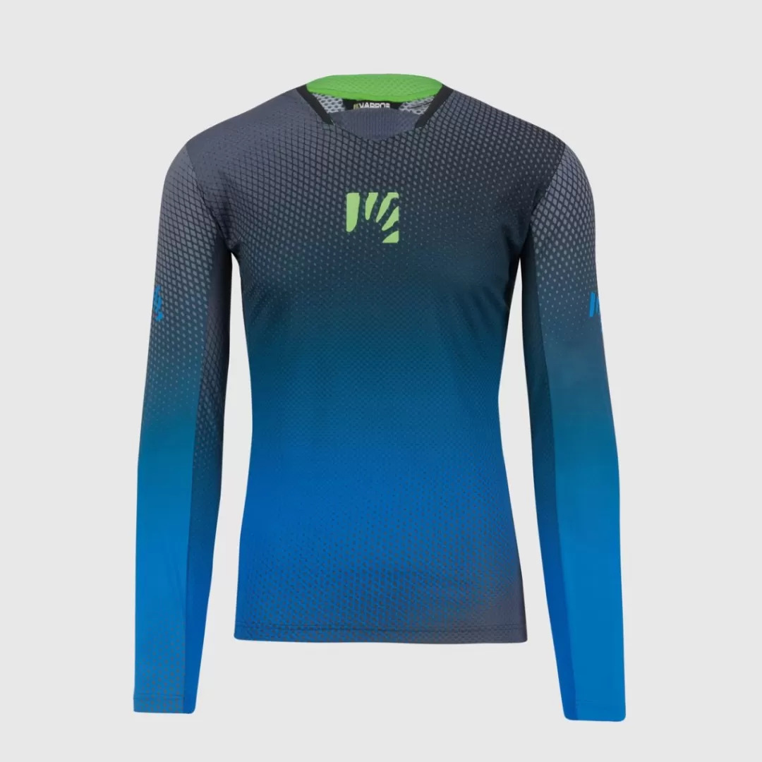 Karpos Mountain Biking | T-Shirts | VAL DI DENTRO JERSEY LS BLACK/INDIGO B./GREEN FLUO