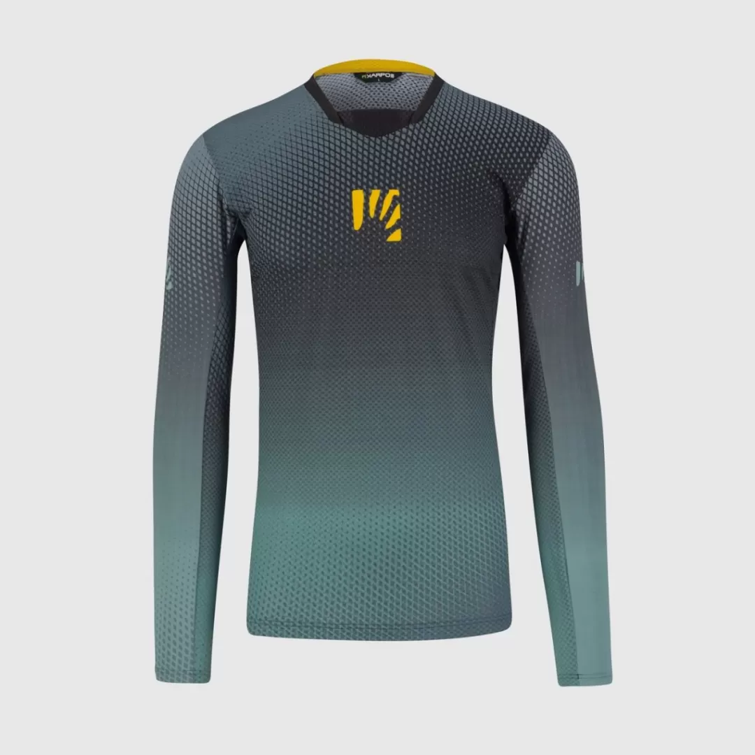 Karpos Mountain Biking | T-Shirts | VAL DI DENTRO JERSEY LS BLACK/NORTH ATLANTIC/LEMON CUR