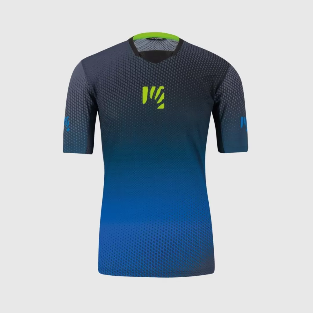 Karpos Mountain Biking | T-Shirts | VAL DI DENTRO TEE BLACK/INDIGO B./GREEN FLUO