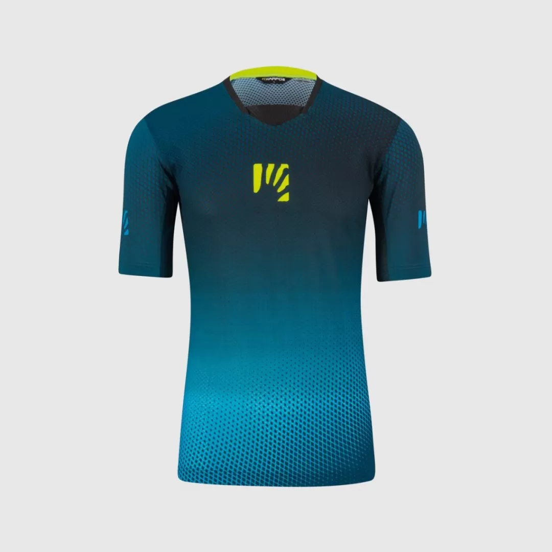 Karpos Mountain Biking | T-Shirts | VAL DI DENTRO TEE BLACK/ ENAMEL BLUE/YELLOW FLUO