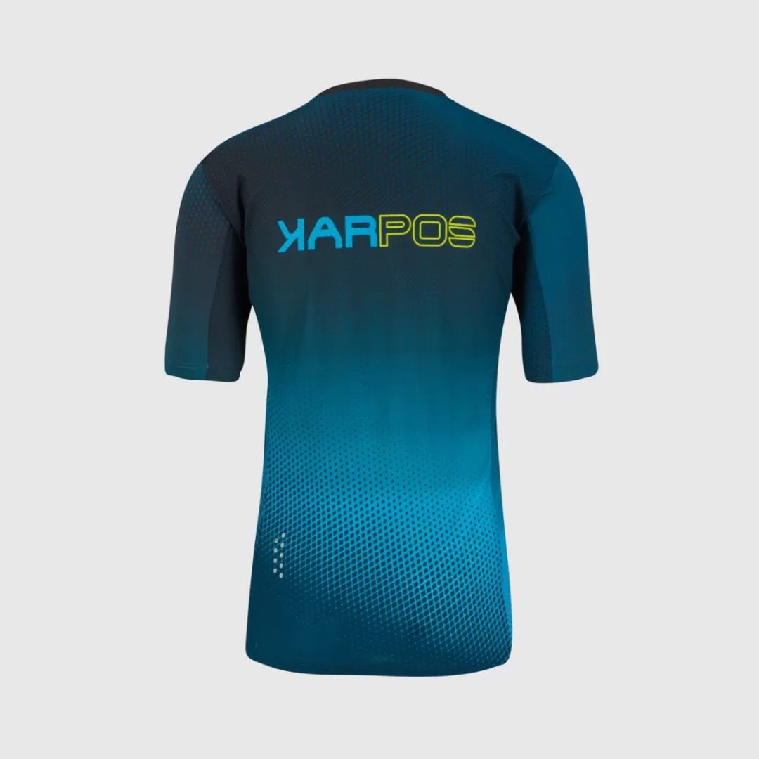 Karpos Mountain Biking | T-Shirts | VAL DI DENTRO TEE BLACK/ ENAMEL BLUE/YELLOW FLUO